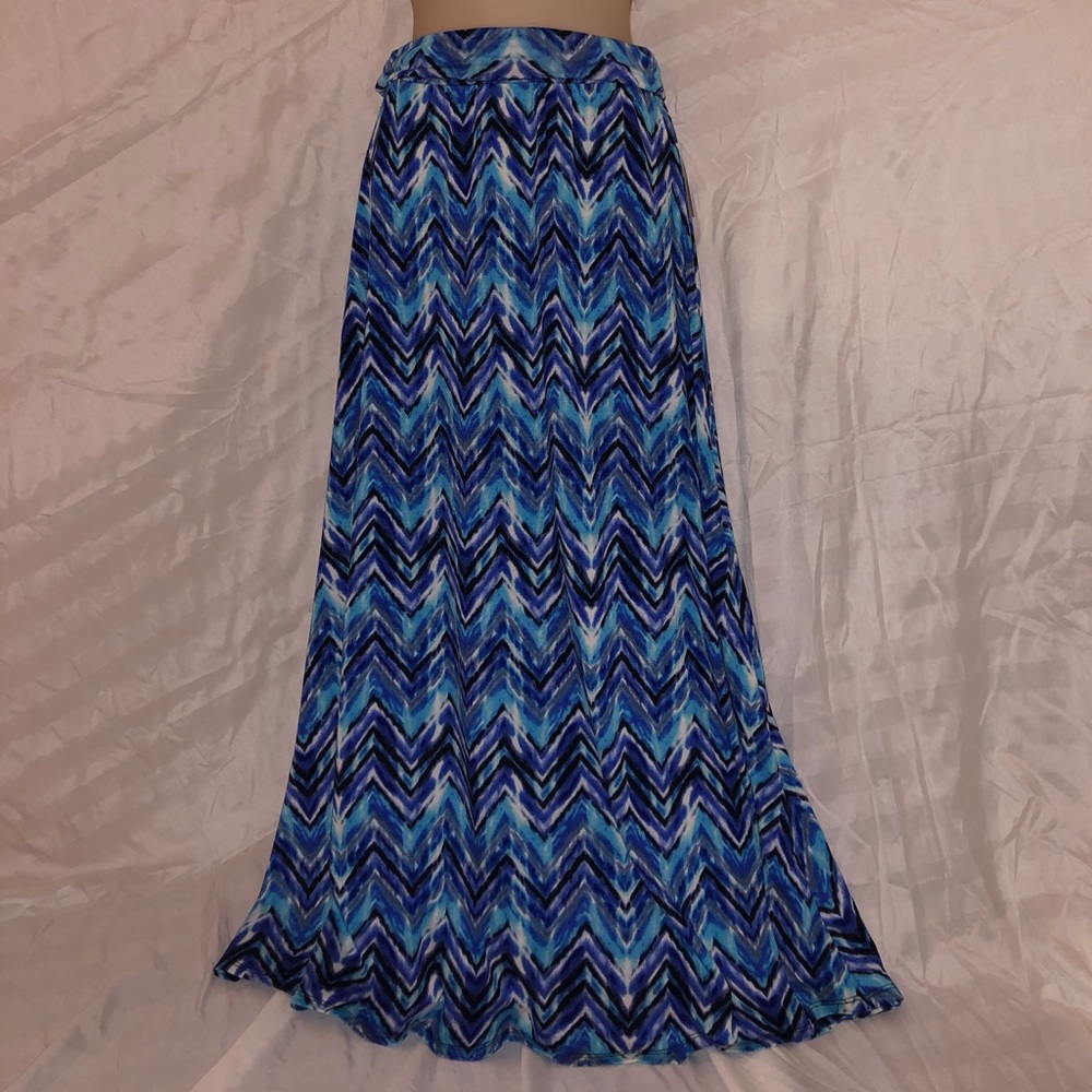 Joe Benbasset Blue Multi Patterned Maxi Skirt